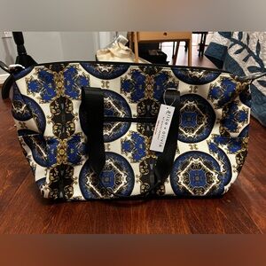 Alice + Olivia Blue, White & Gold Printed Tote